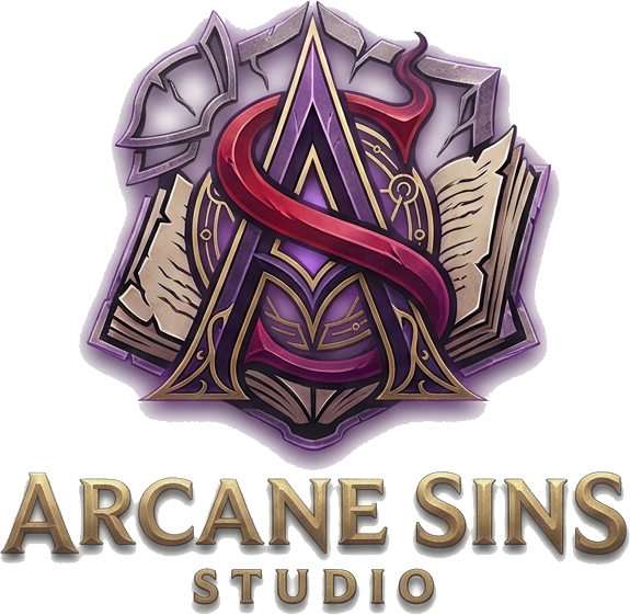 Arcane Sins Studio crest on parchment
